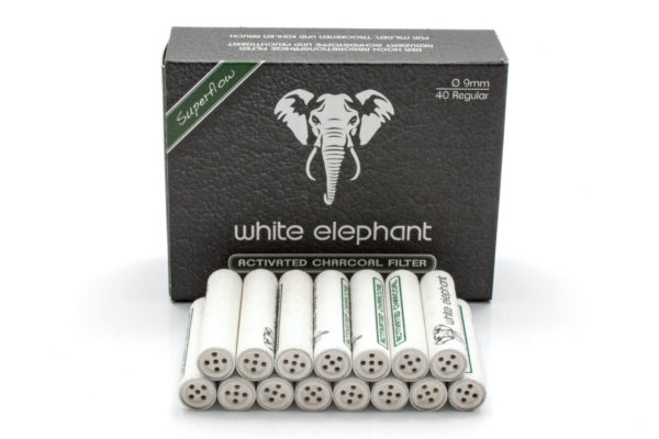 White Elephant Aktivkohle Filter 9mm 40er Packung