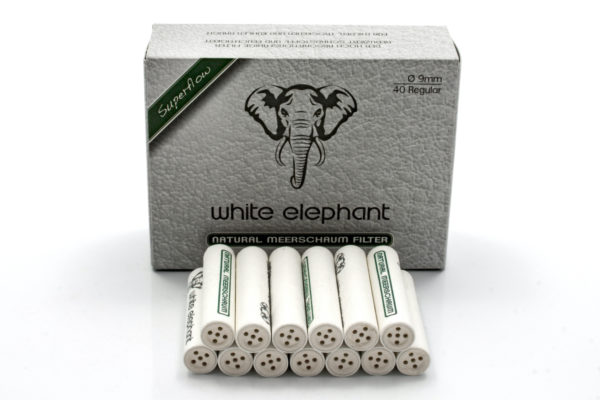 White Elephant Meerschaum Filter 9mm 40er Packung