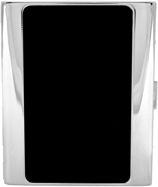 Pearl Zigarettenetui 20x100mm schwarz mit silber stehend Front