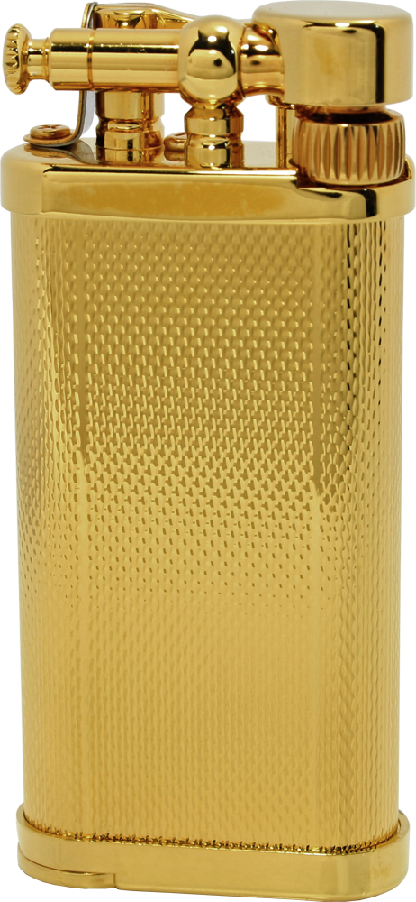 Pfeifenfeuerzeug im corona old boy 64-5211 vergoldet gekörnt stehend front