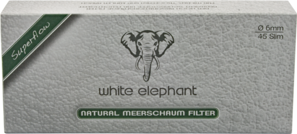 white elephant 45 natural meerschaum 6mm Filter Box Front