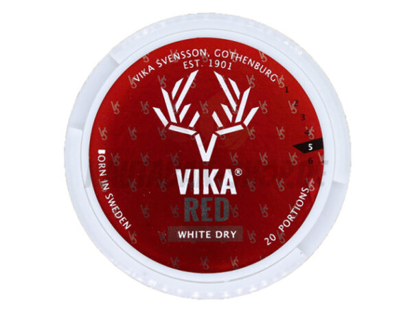 Vika Red White Dry Chewing bags Dose Front