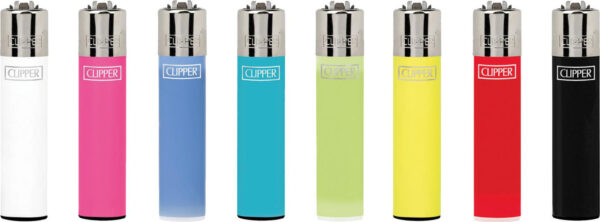 Clipper Mehrweg-Feuerzeug "Solid Branded" farbig sortiert