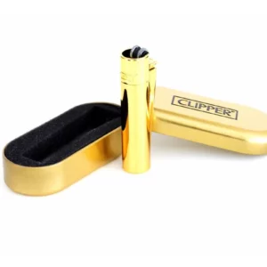Clipper Mehrweg-Feuerzeug Metall Gold poliert mit Clipper Etui