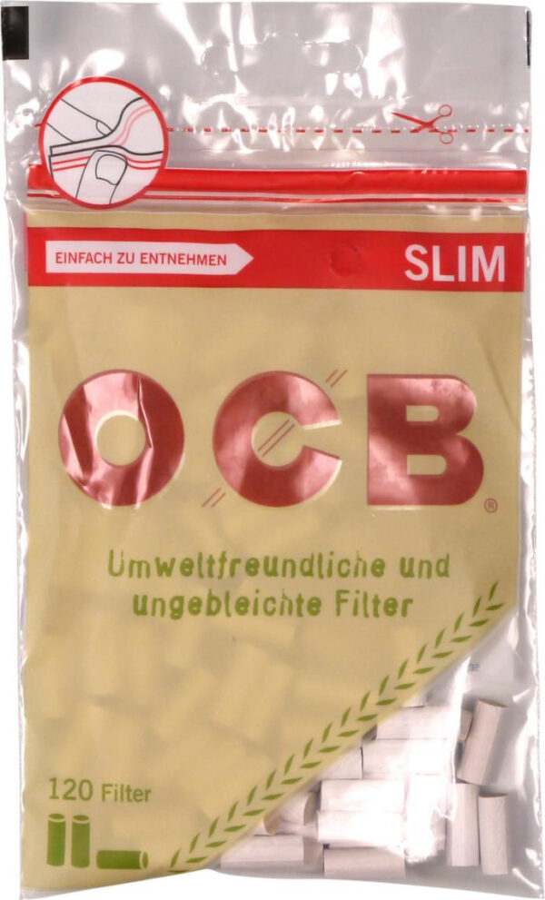 OCB "Organic" Slim Filter ungebleicht Inhalt 120 Filter aus reiner Zellulose, biologisch abbaubar