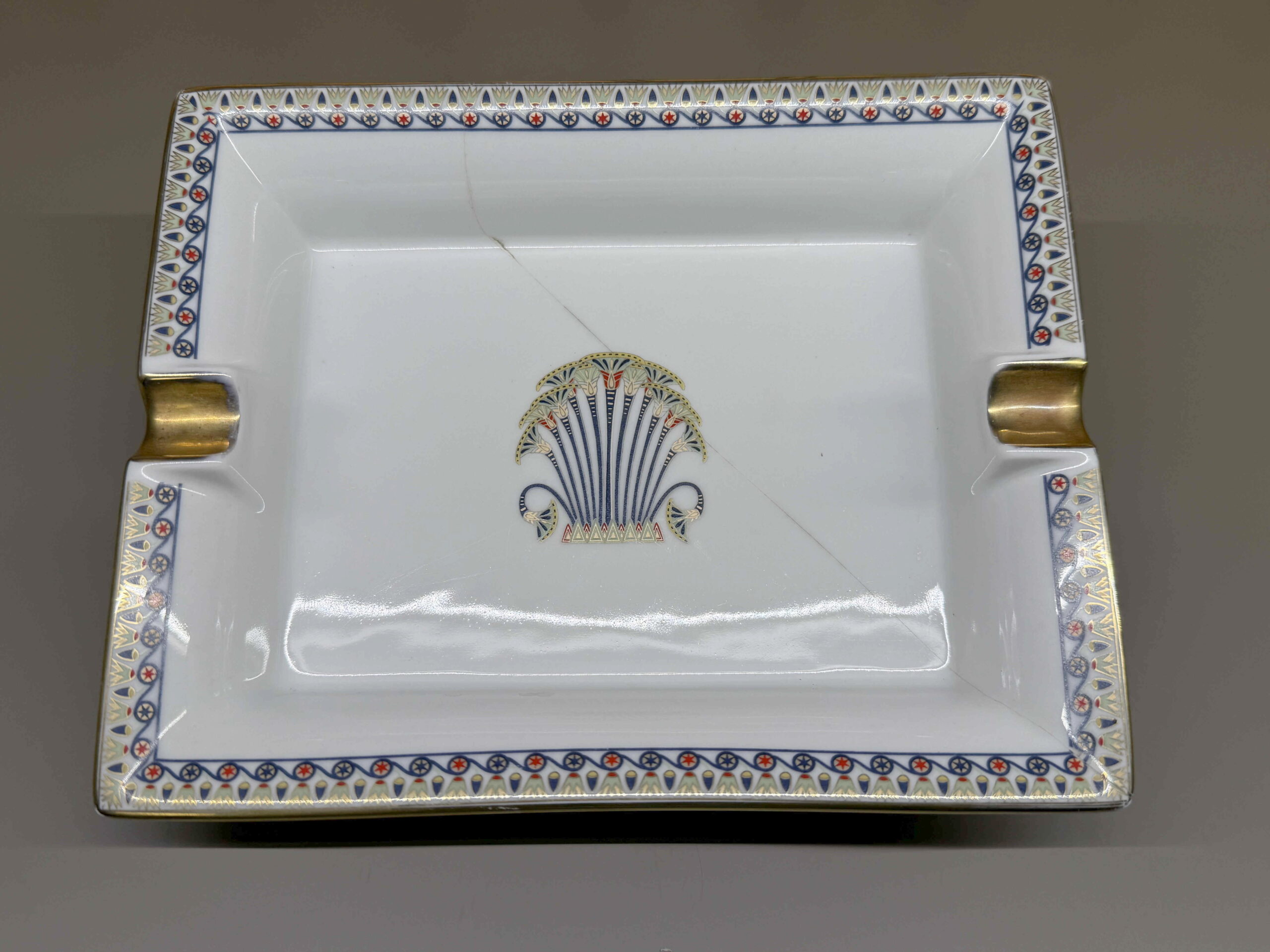 Pfeifendepot Vintage Zubehör Aschenbecher Keramik Ancap Decor Assuan 24 K Gold