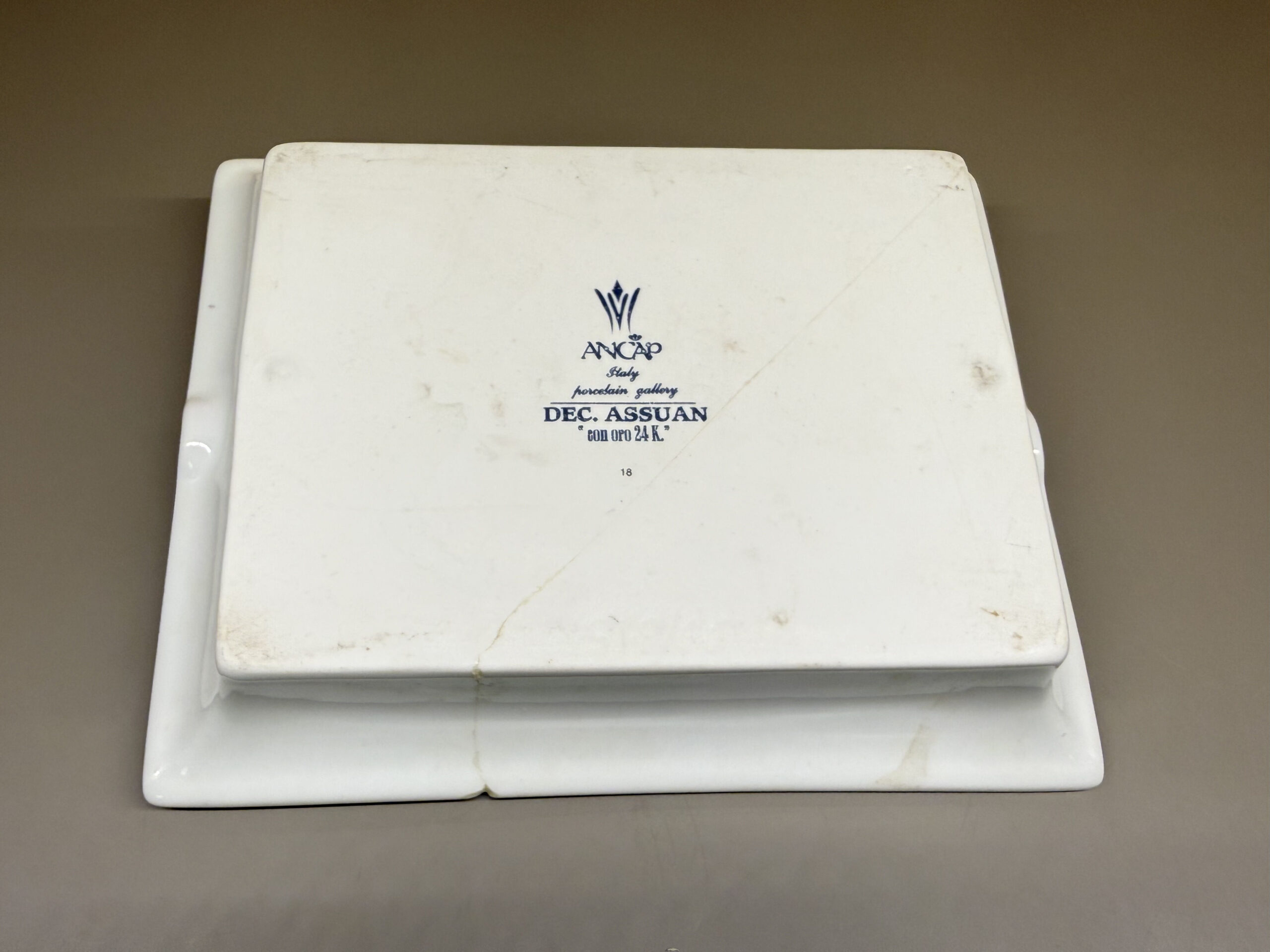 Pfeifendepot Vintage Zubehör Aschenbecher Keramik Ancap Decor Assuan 24 K Gold