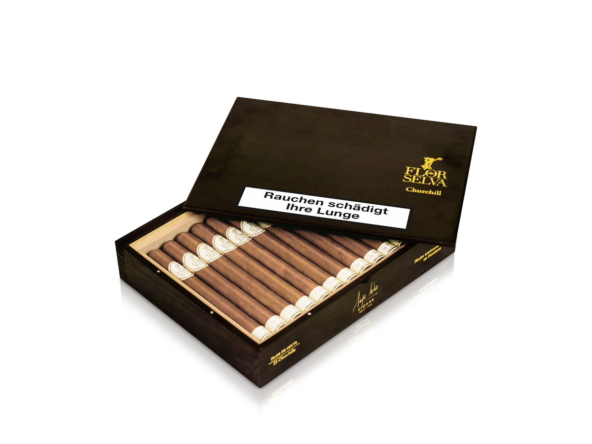 Flor de Selva Classic Churchill Kiste 25 Zigarren offen