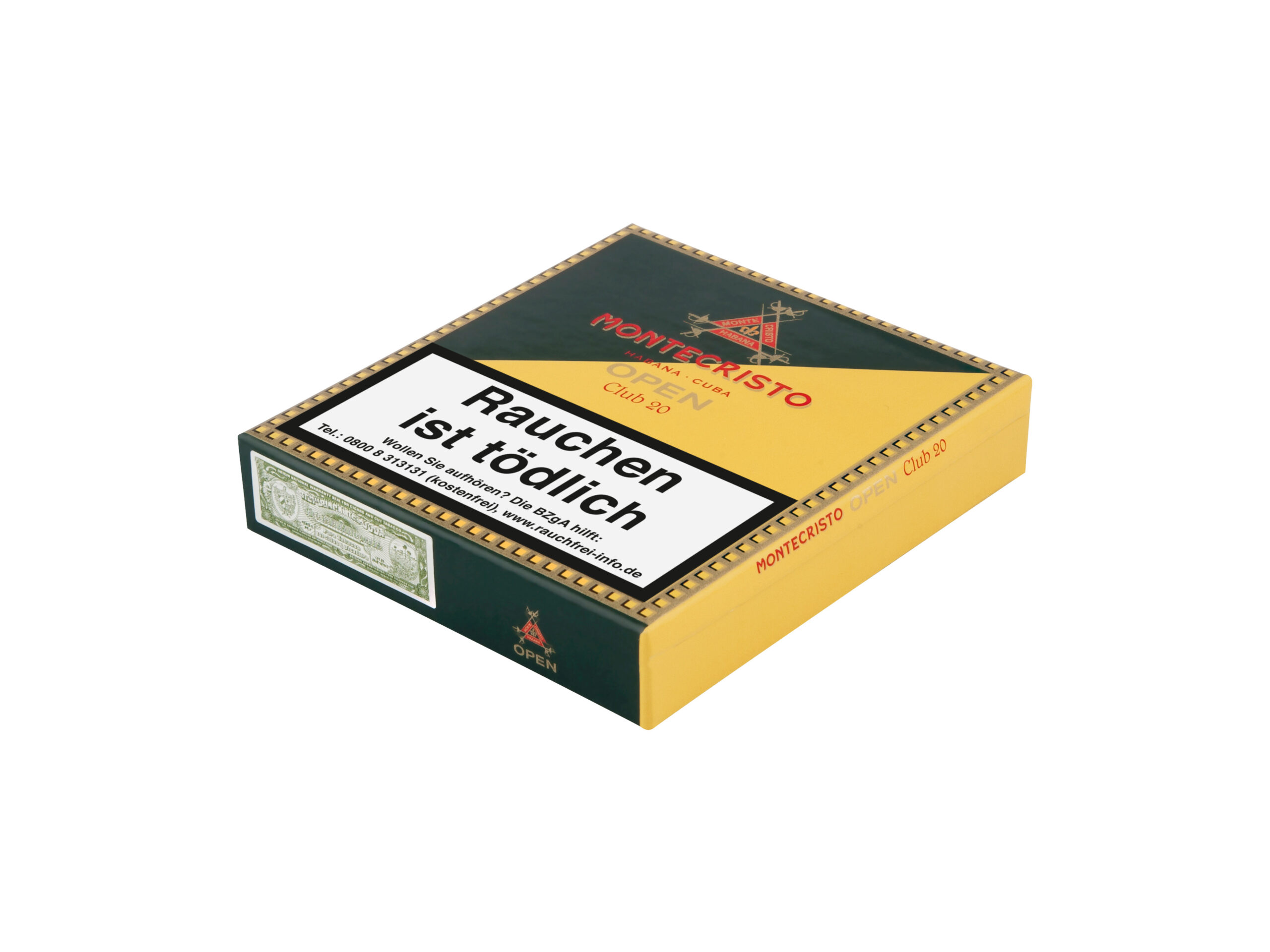 Cuban Mini Cigars Montecristo Open Club 20 Zigarillos seitlich