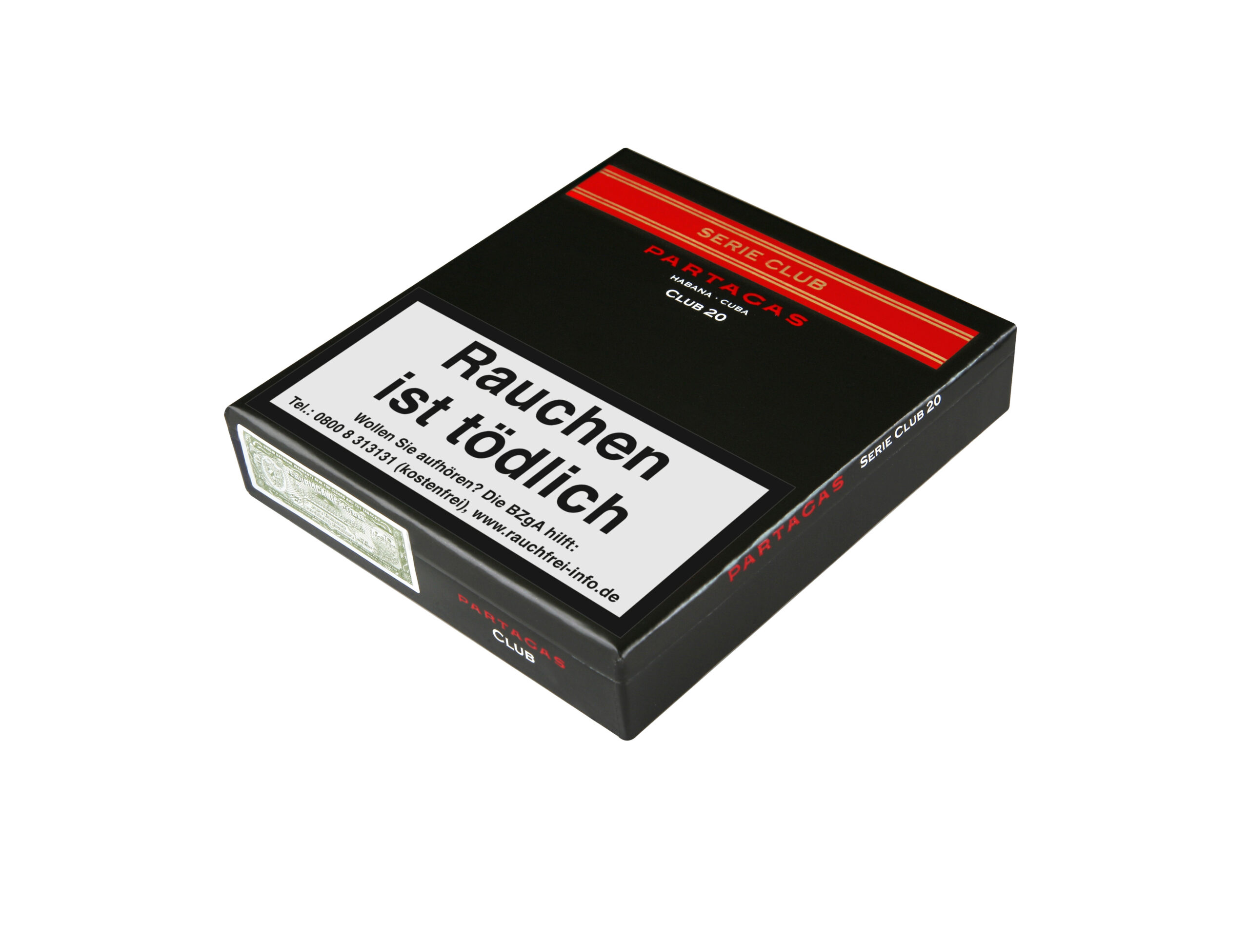 Cuban Mini Cigars Partagas Serie Club 20 Zigarillos seitlich