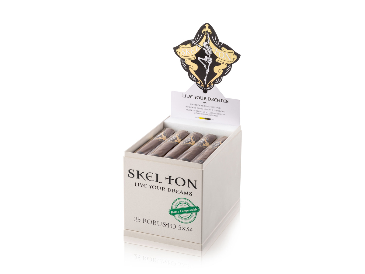 Skel Ton Live your Dreams Robusto Zigarren Kiste seitlich oben offen