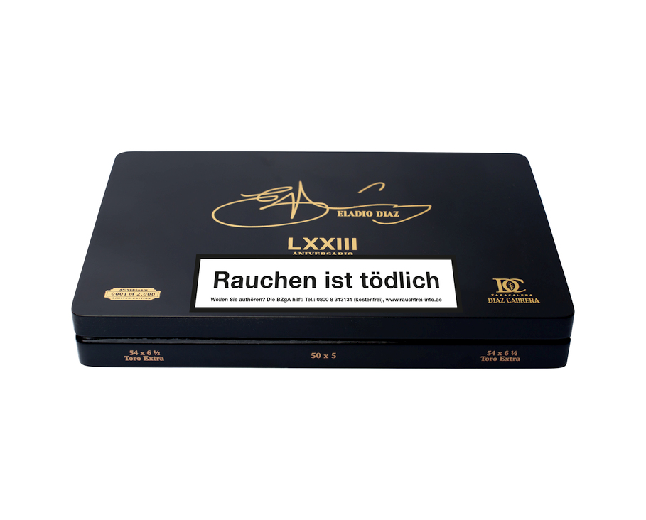 Eladio Diaz 73rd Anniversary Zigarrenkiste geschlossen front