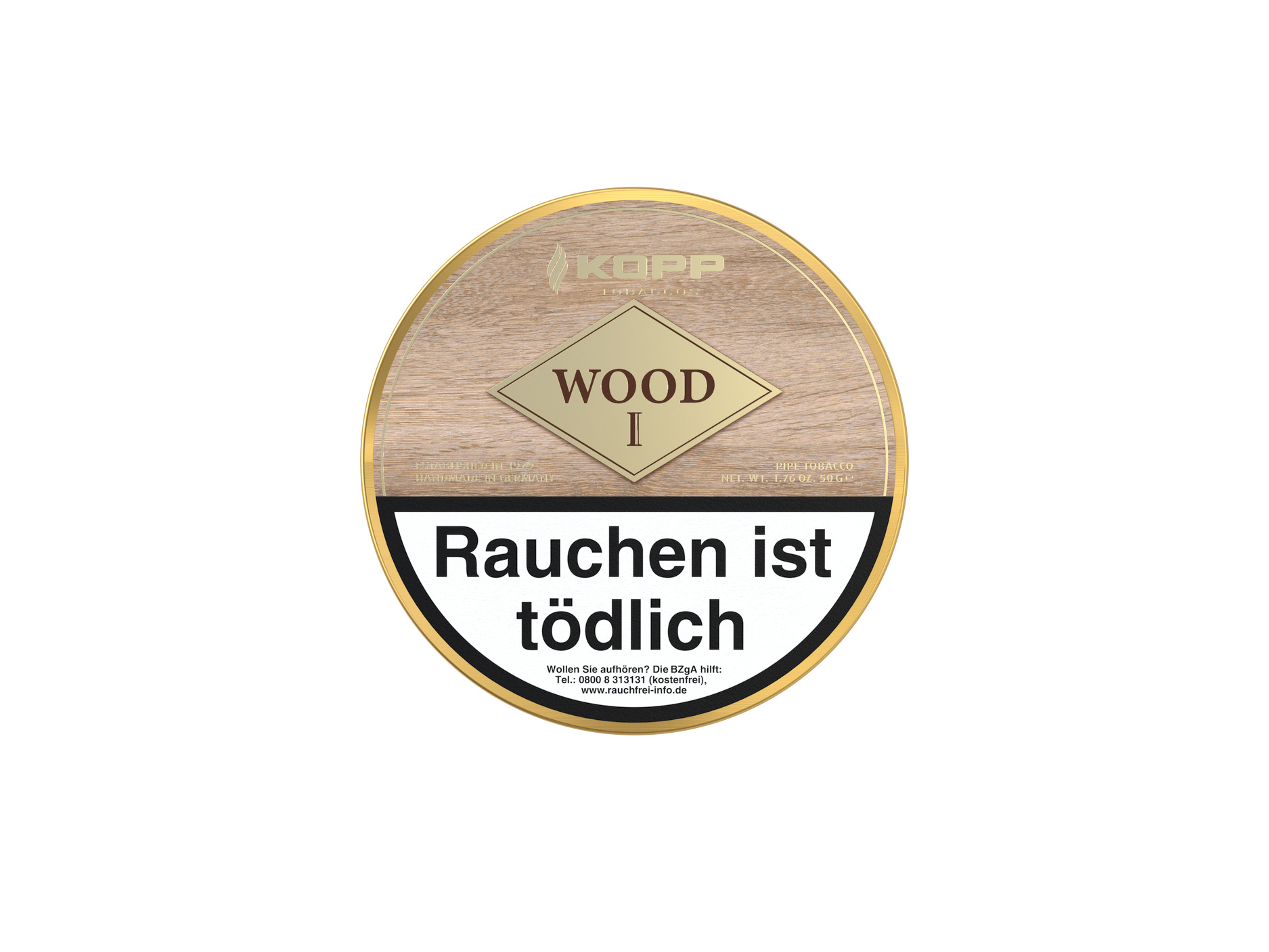 Kopp Tobacco Wood Series Wood I Pfeifentabak Dose Front